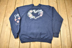 Vintage 1980s Cute Heart Graphic Raglan Crewneck