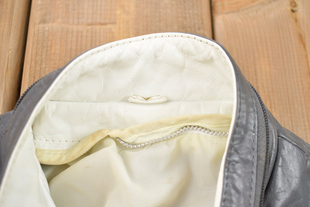 Vintage 1990s Grey Leather Jacket