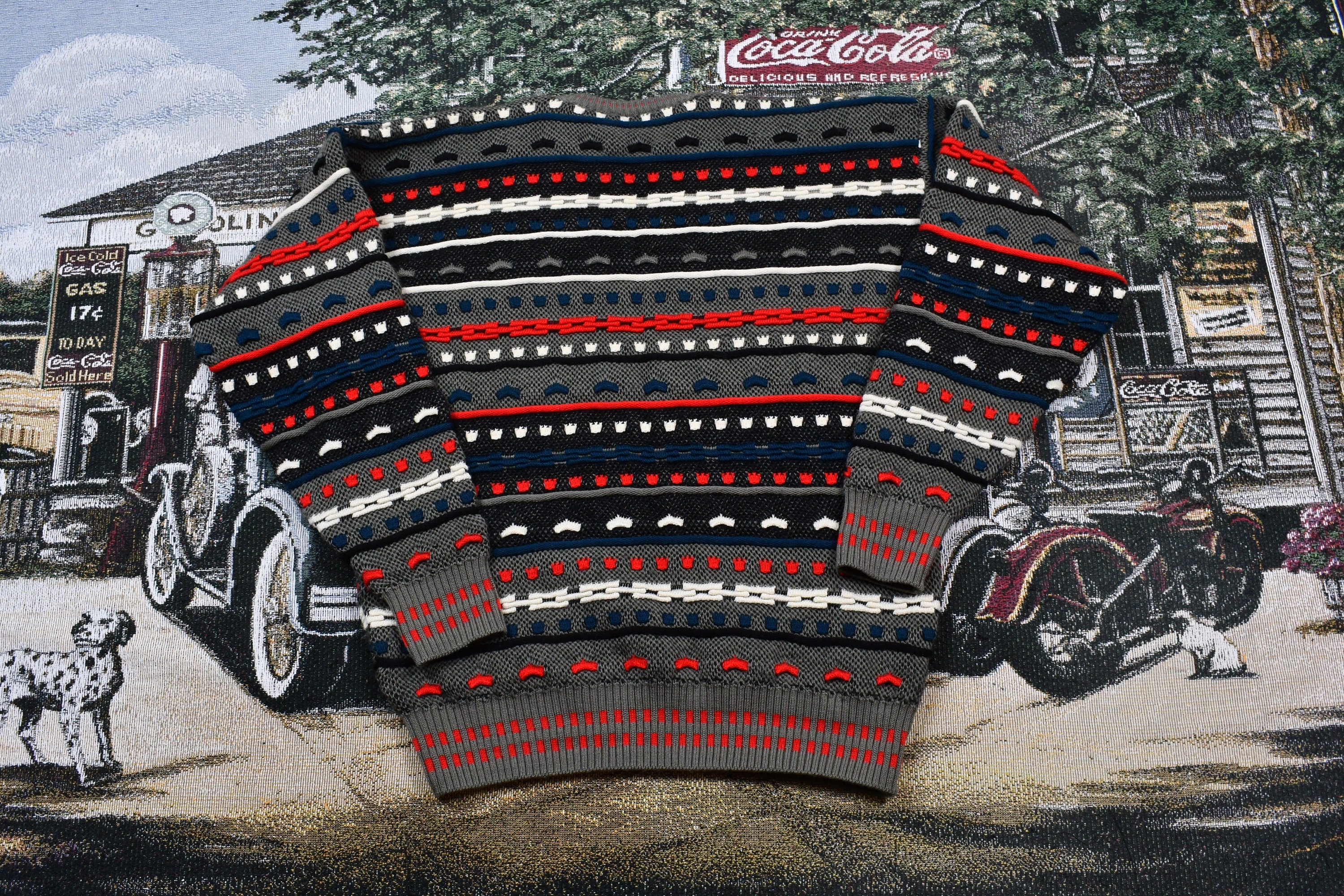 Vintage 1990s Kalaroo Australia 3D Cable Knit Sweater