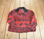 Vintage 1990s David Paul Moose Fleece Sweater