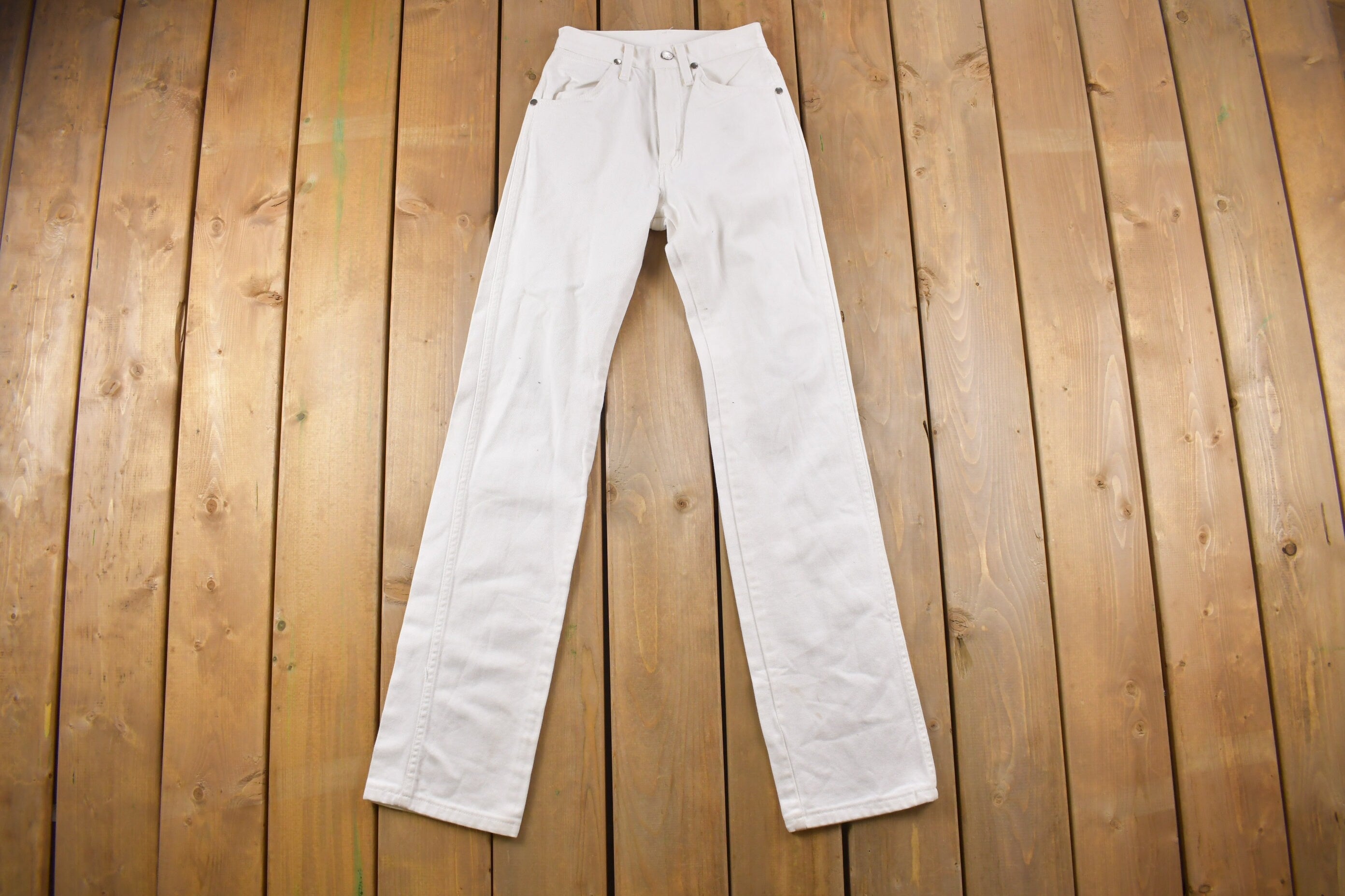 Vintage 1990s Wrangler White Denim Jeans 22 x 32