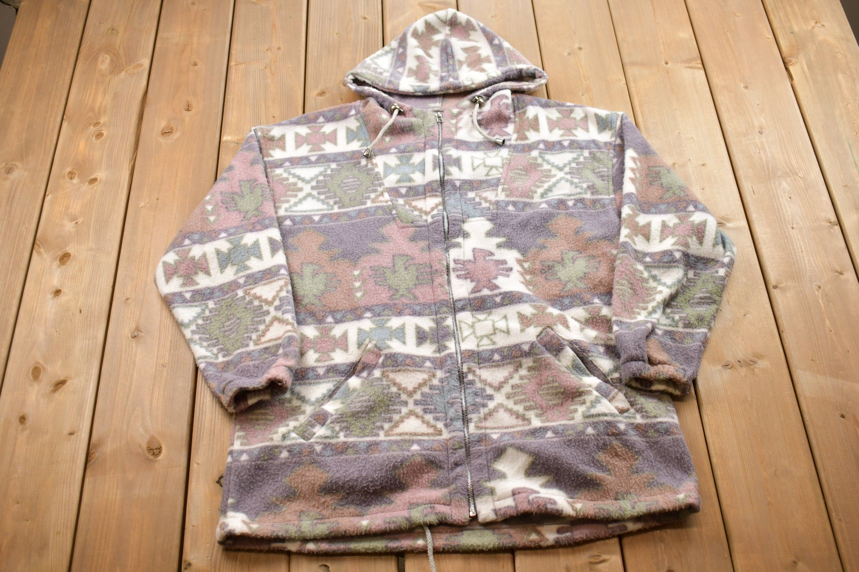 Vintage 1990s G4000 Aztec Pattern Fleece Sweater