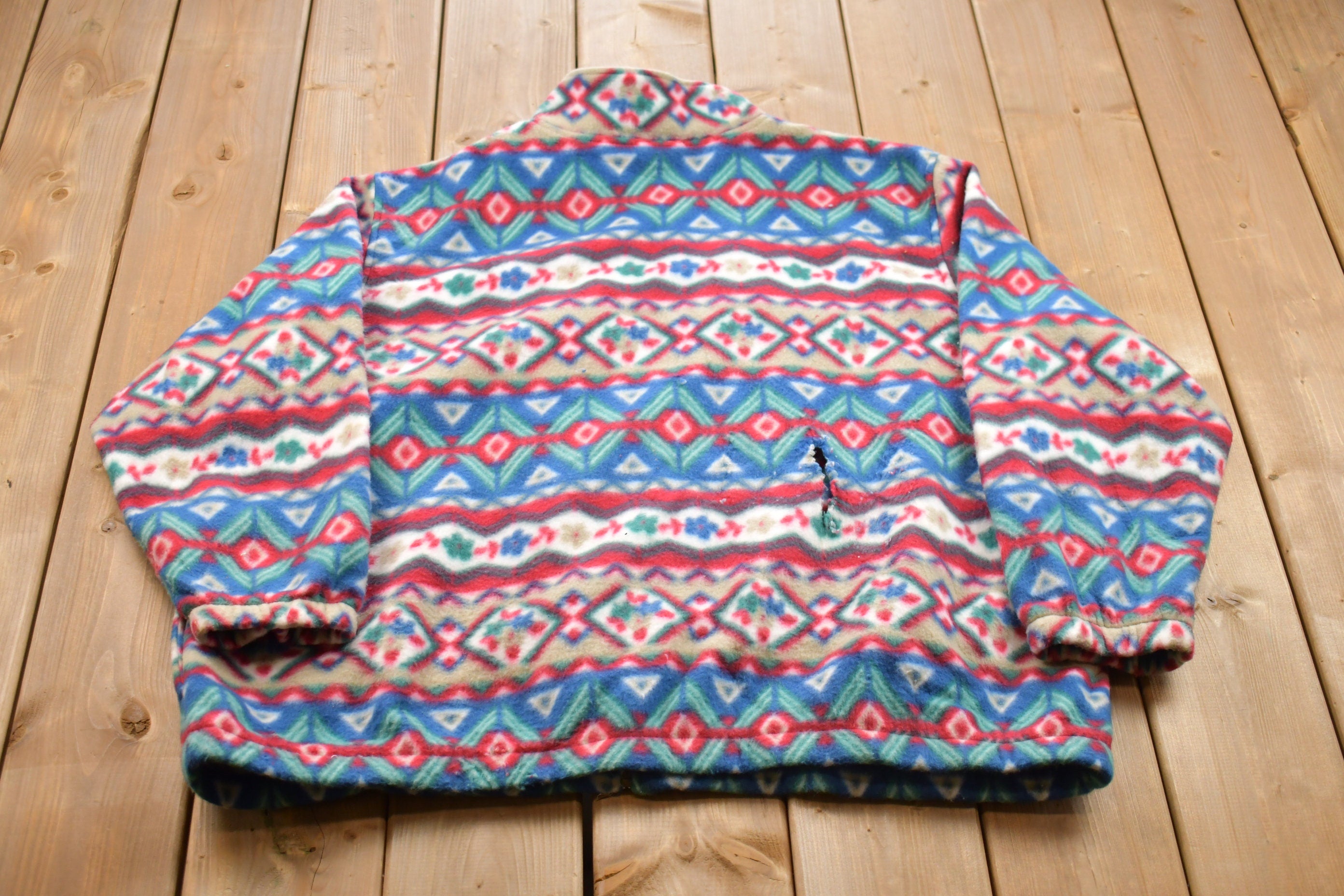 Vintage 1990s Alfred Dunner Patterned Fleece Sweater