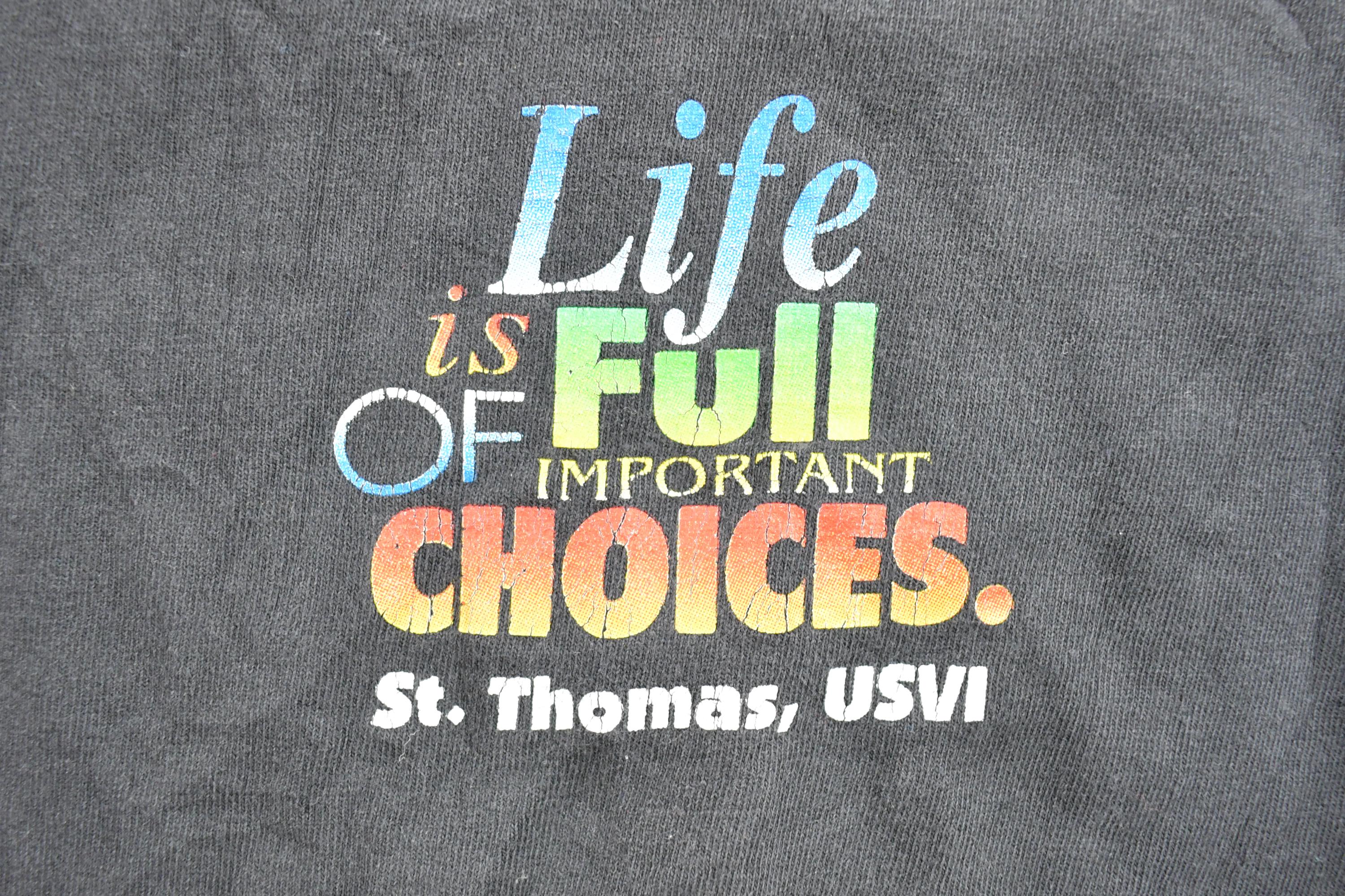 Vintage 1990s St Thomas USVI Life Choices Souvenir T-Shirt