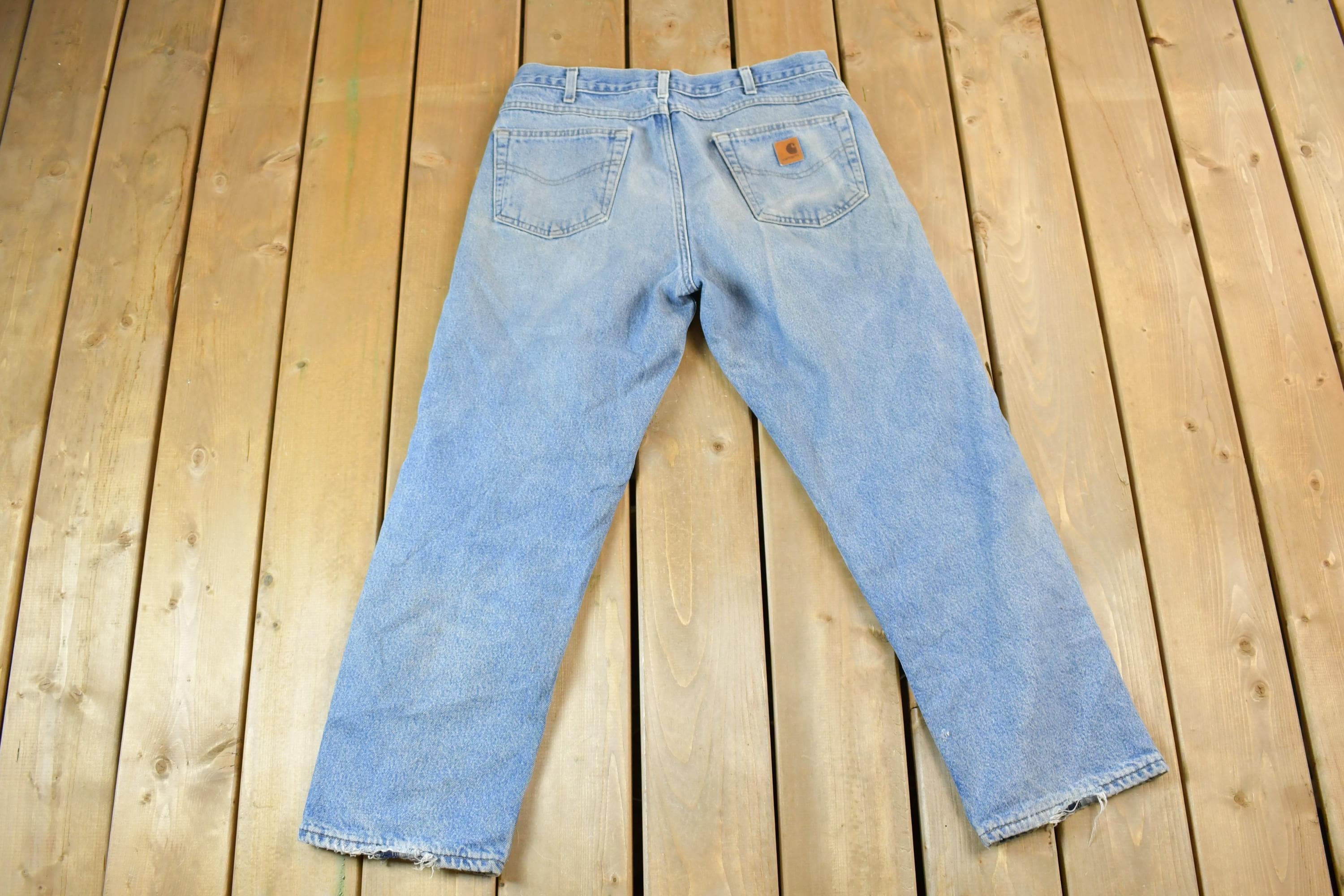 Vintage 1990s Carhartt Lined Denim Work Jeans Size 36 x 30