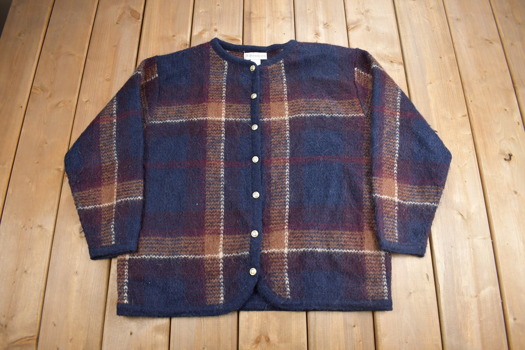 Vintage 1990s Dressbarn Plaid Button Up Cardigan Sweater