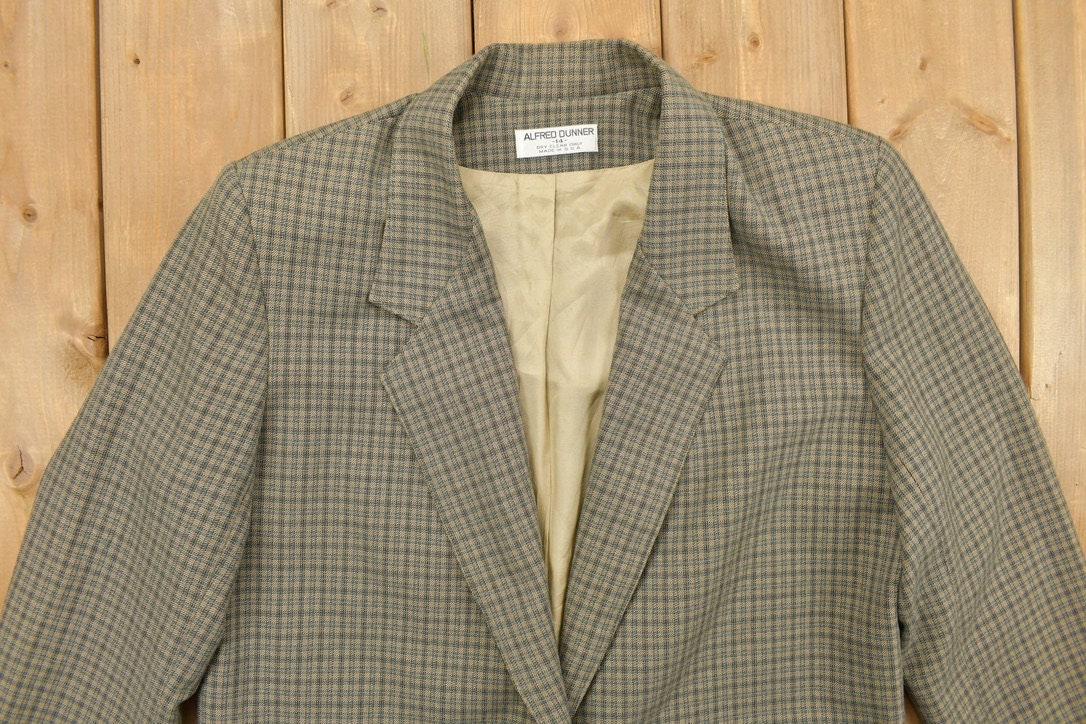 Vintage 1990s Alfred Dunner Plaid Blazer Jacket