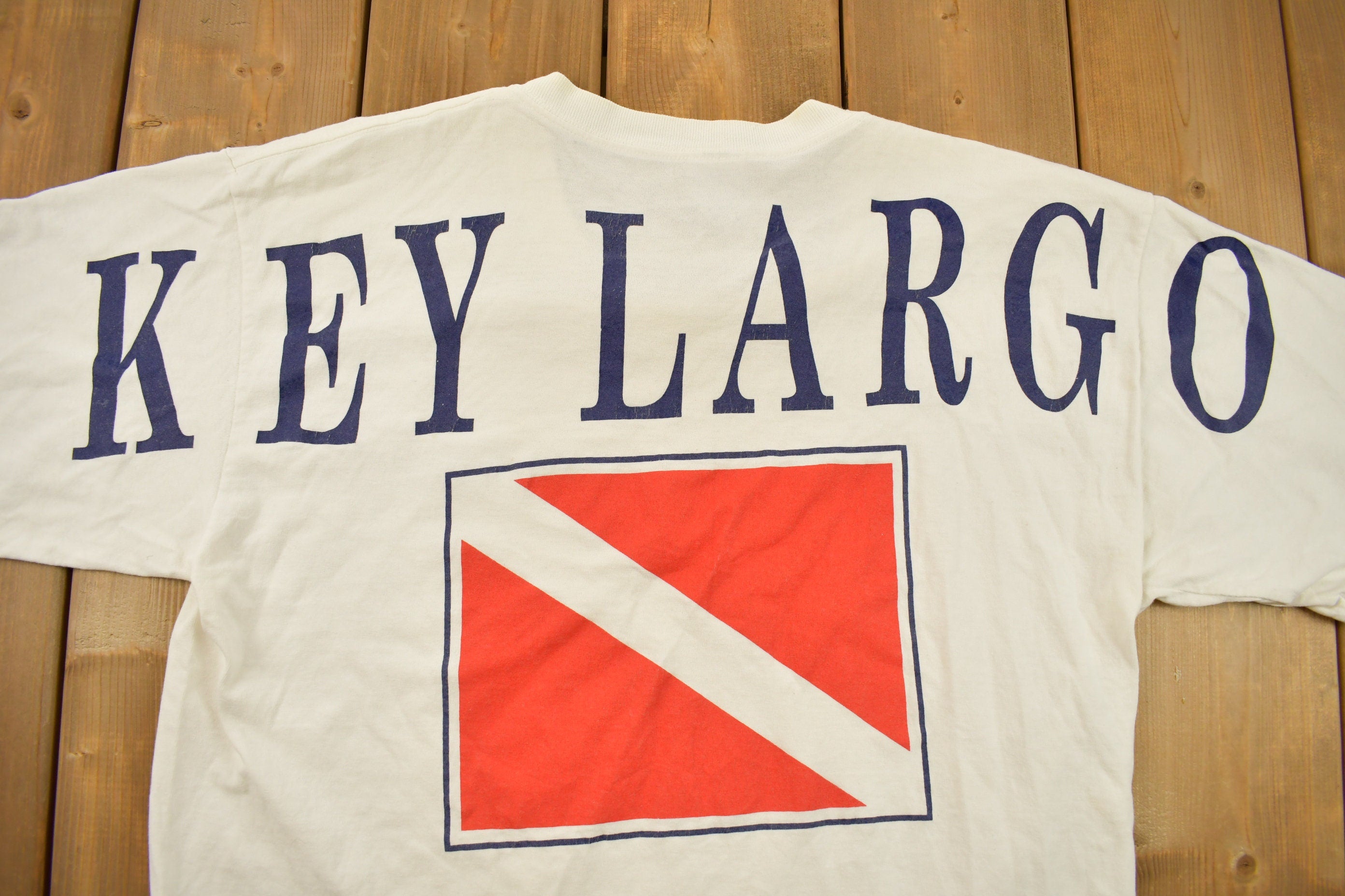 Vintage 1990s Key Largo Souvenir T Shirt / Streetwear / Vacation Tee / Travel T Shirt