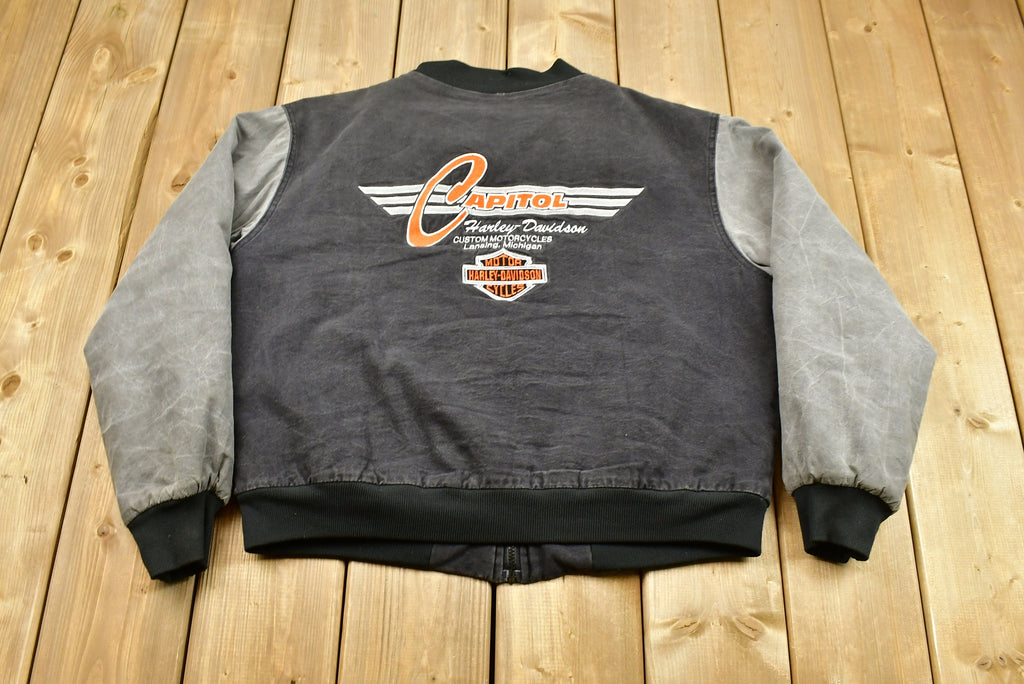 Vintage 1990s Harley Davidson Motorcycles Bomber Jacket