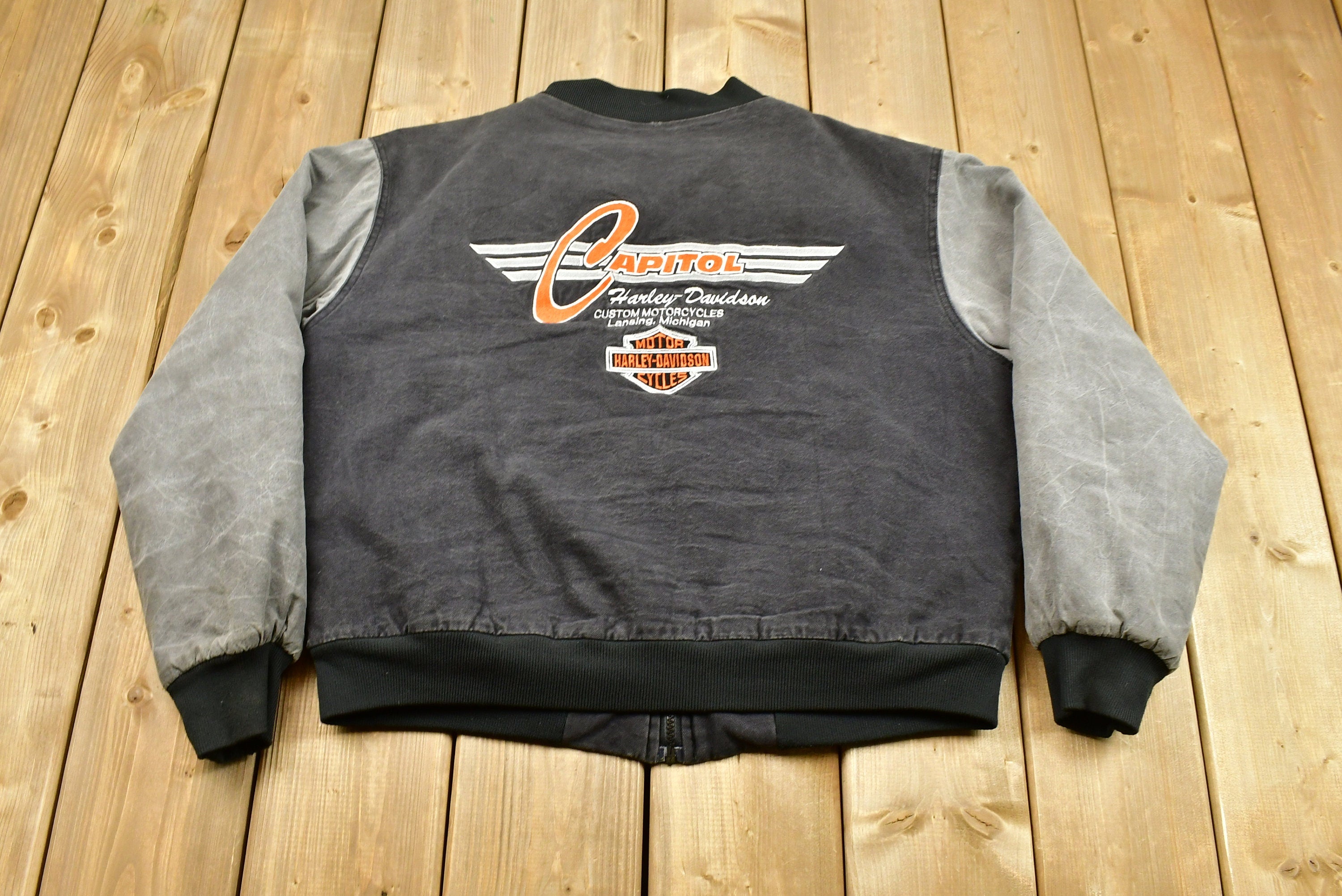 Vintage 1990s Harley Davidson Motorcycles Bomber Jacket