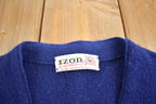 Vintage 1980s IZod Lacoste Alligator Knit Embroidered Cardigan Sweater Made In USA