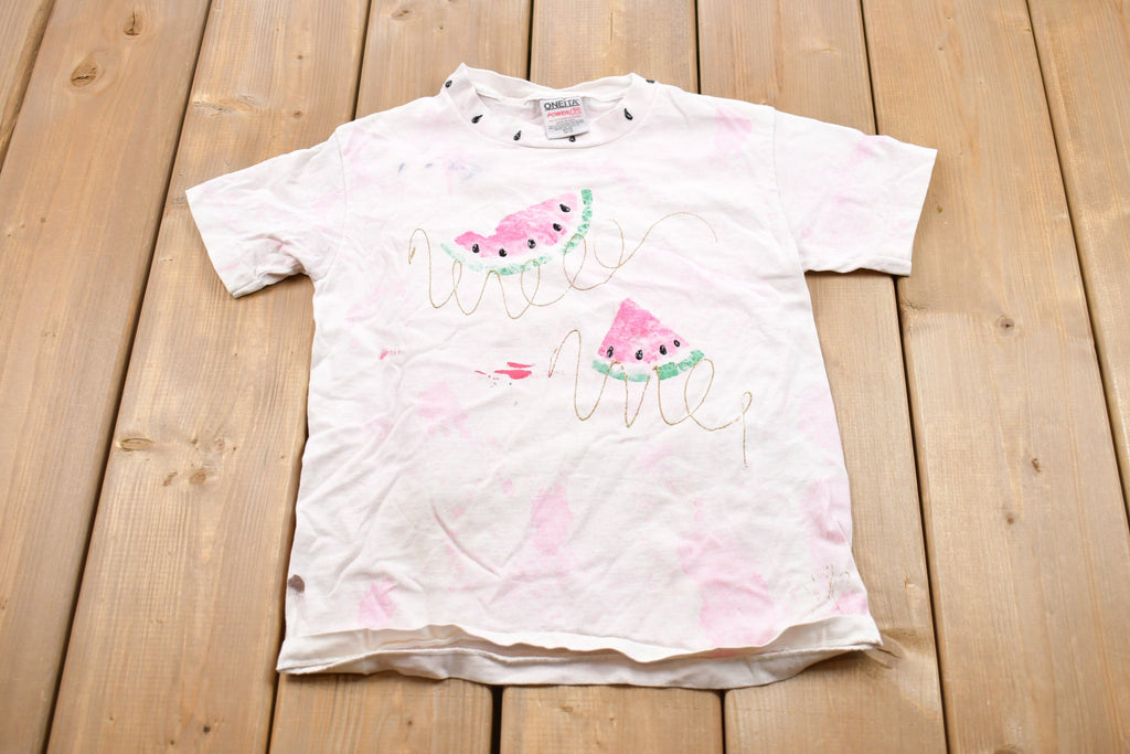 Vintage 1990s Kids Watermelon T-Shirt / Graphic / 80s / 90s / Streetwear / Retro Style / Single Stitch / Made In USA / Fruit Tee