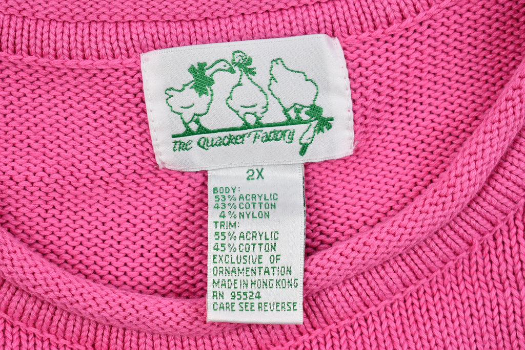 Vintage 1990s Quaker Factory Duck Theme Knit Sweater