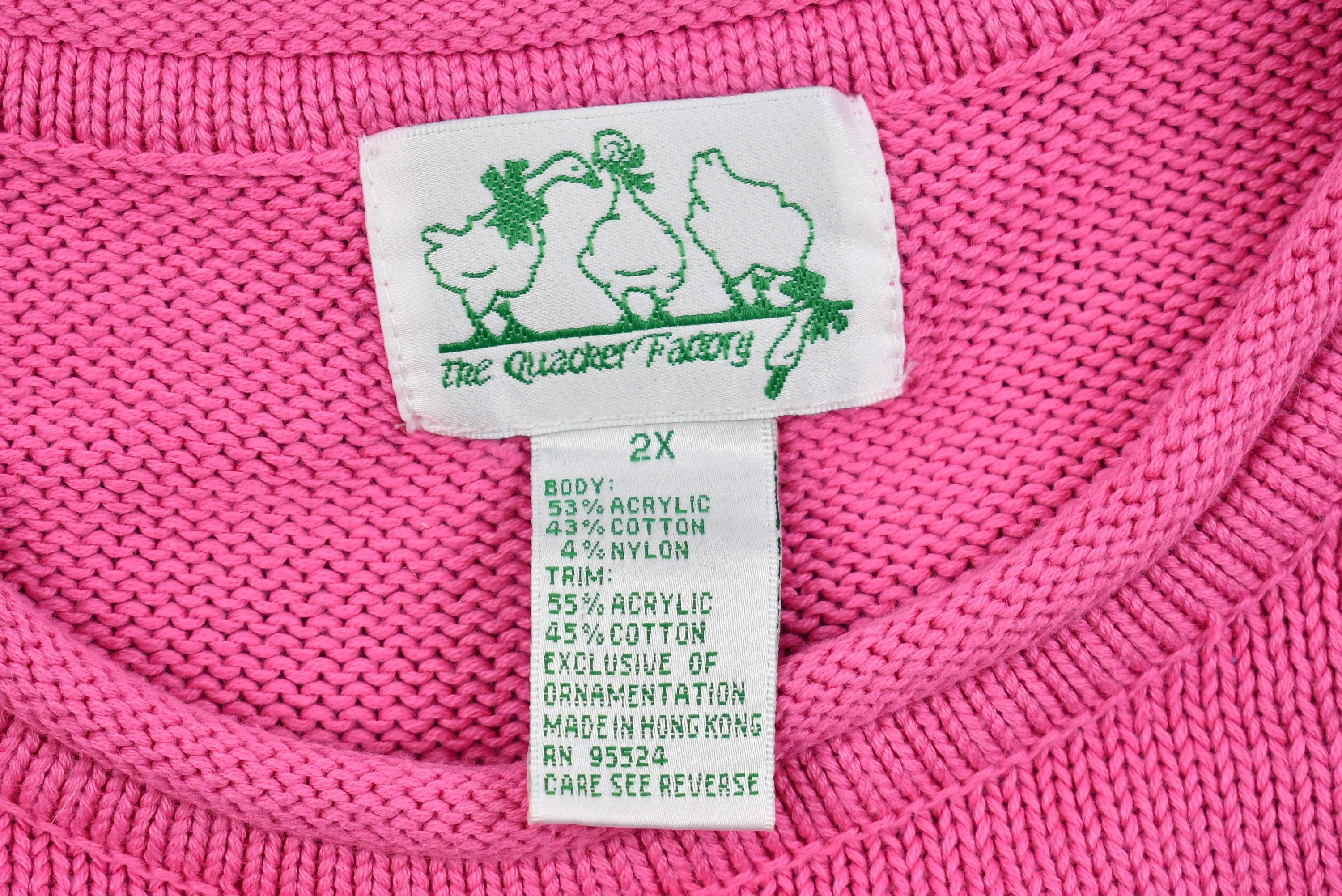 Vintage 1990s Quaker Factory Duck Theme Knit Sweater