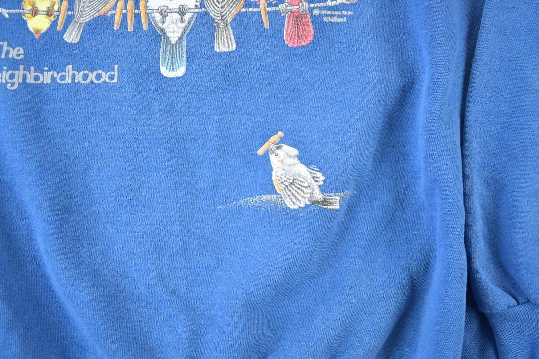 Vintage 1990s Bird Neighbourhood Double Collar Morning Sun Souvenir Crewneck Sweatshirt Made In USA