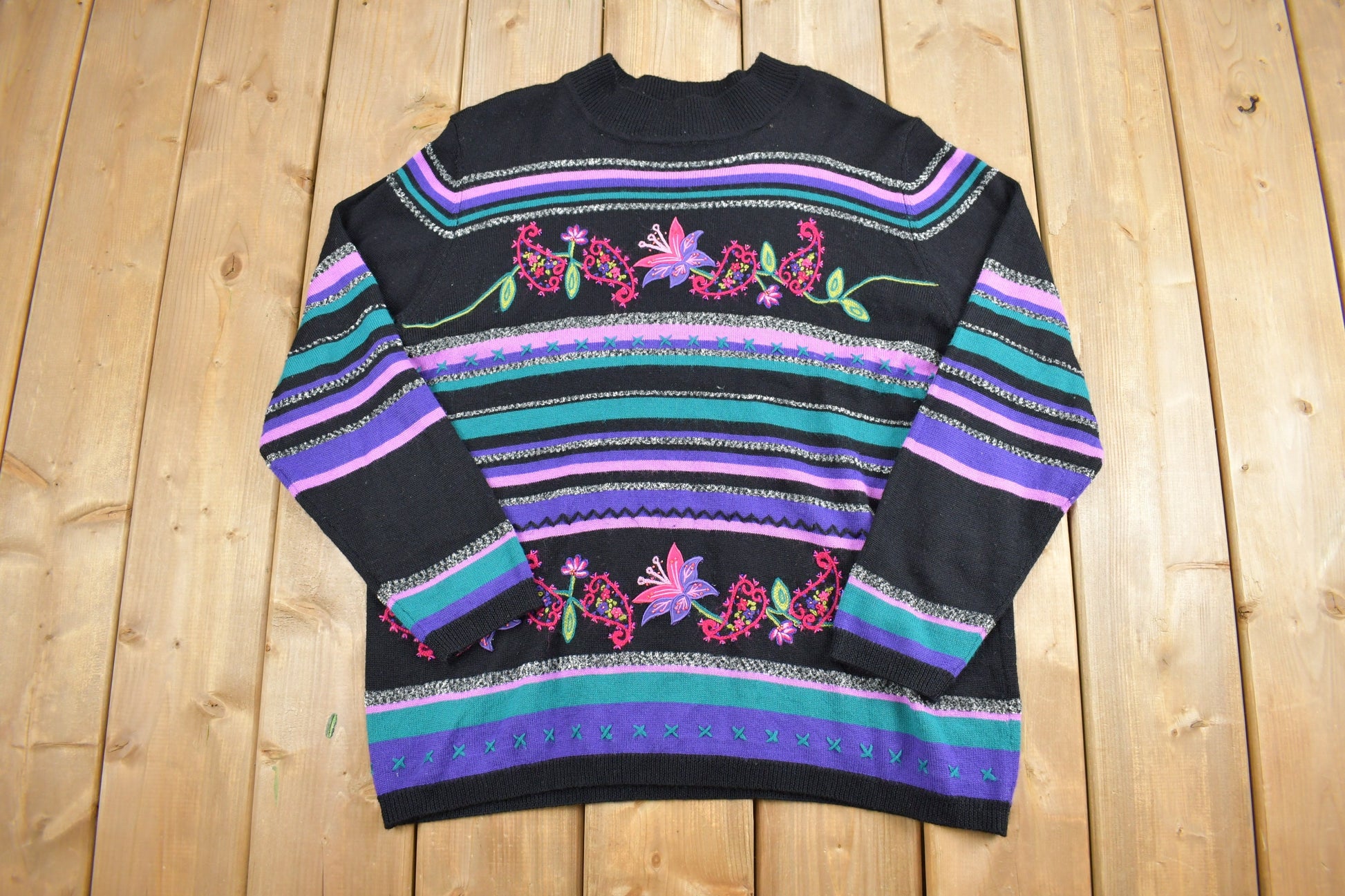 Vintage 1990's Alfred Dunner Abstract Knit Sweater /
