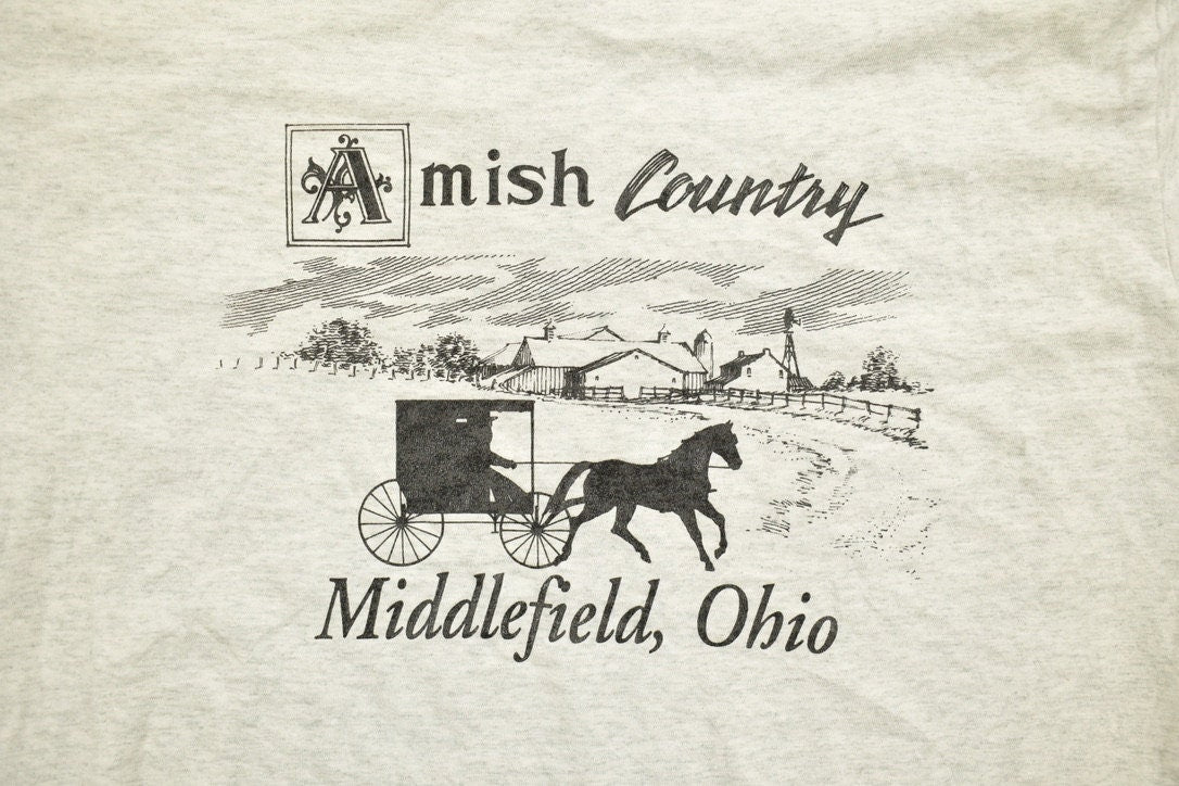 Vintage 1990s Amish Country Souvenir T Shirt