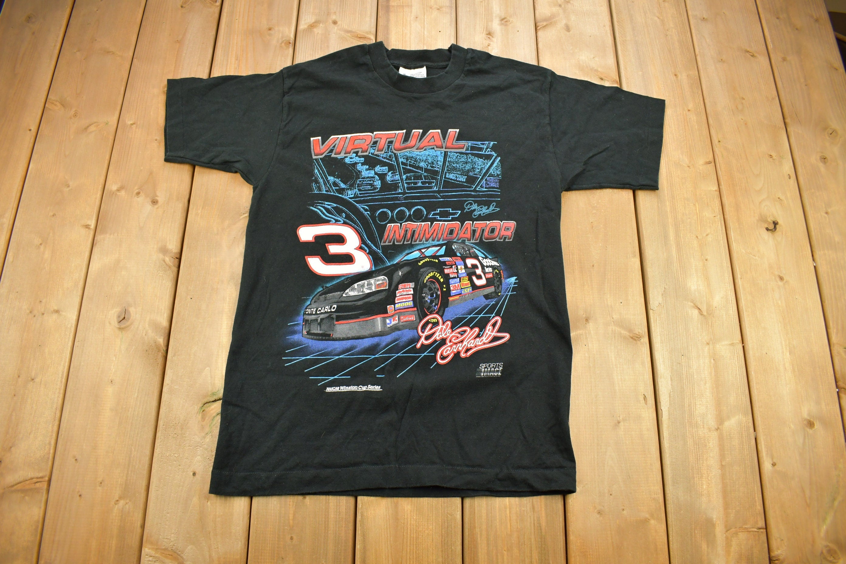 Vintage 1997 NASCAR Dale Earnhardt Virtual Intimidator Racing T-Shirt