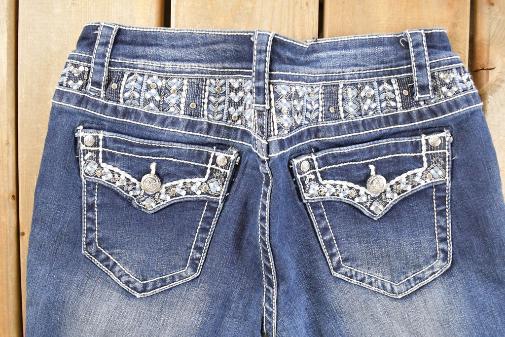 Vintage Deadstock Y2K Grace LA Bedazzled Low Rise Jeans Women's Size 27 x 31
