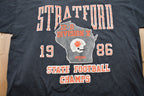 Vintage 1986 Stratford State Football Champs Russell Athletics T-Shirt