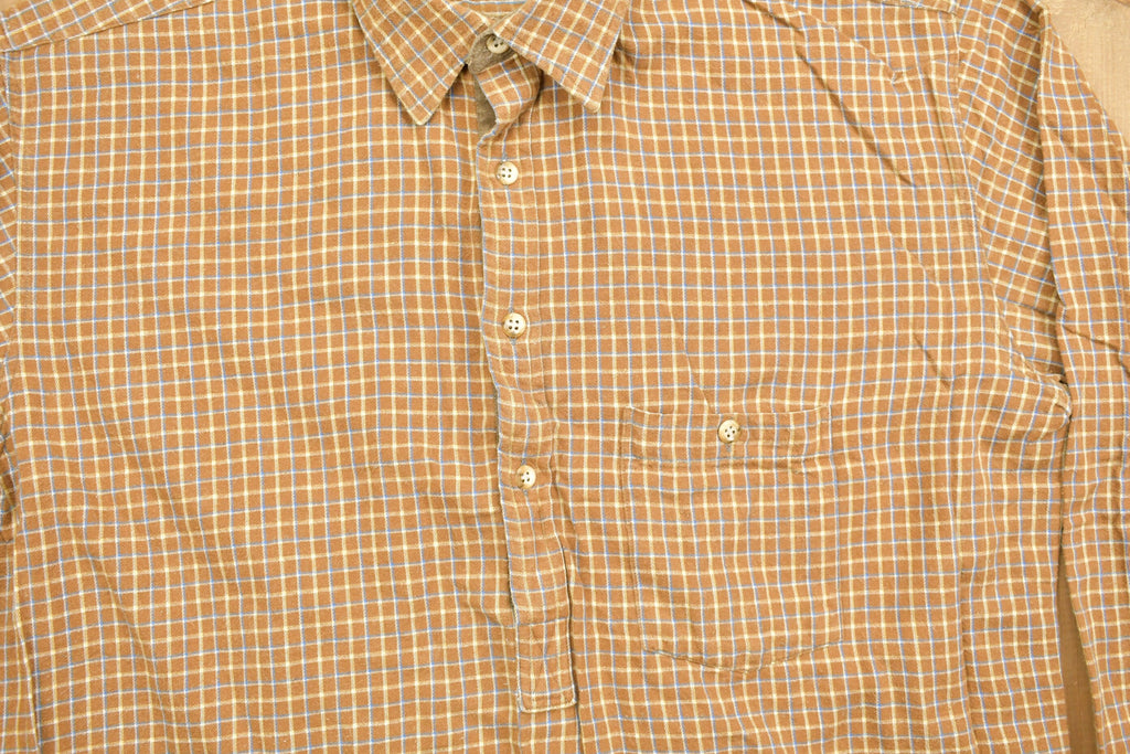 Vintage 1990s Irish Farmers Plaid Flannel Button Up Shirt
