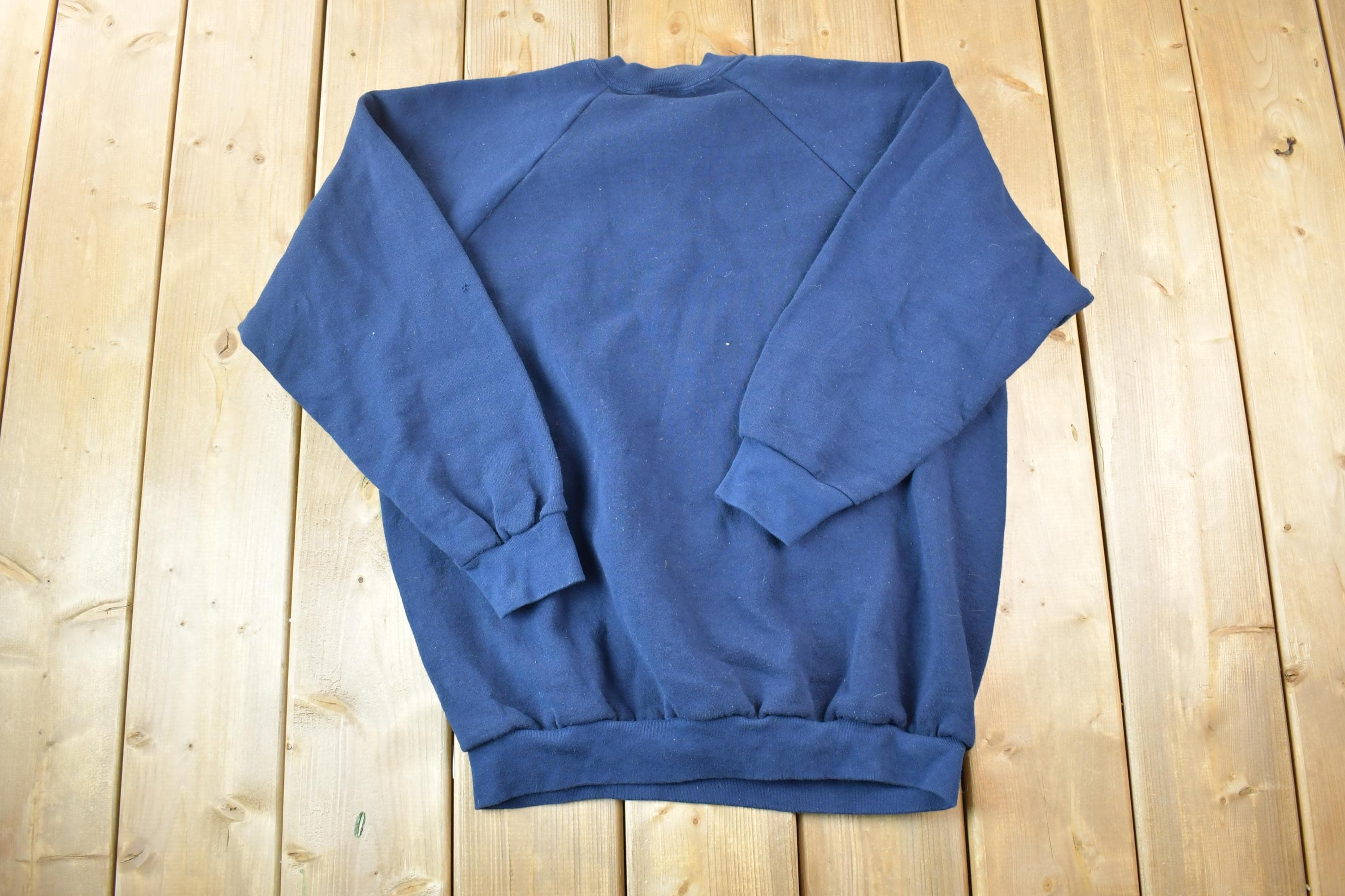Vintage 1990s FOTL Blank Blue Boxy Crewneck Sweatshirt
