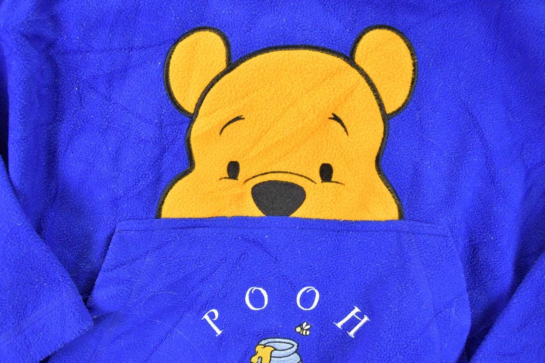 Vintage 1990s Jerry Leigh Pooh Bear Disney Fleece Hoodie Sweater Women's L