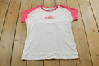 Vintage Y2K Nike Graphic T-Shirt Womens L / Swoosh / Nike Swoosh / 00s Nike Vintage / Small Swoosh / Big Swoosh / Nike Check / Silver Tag