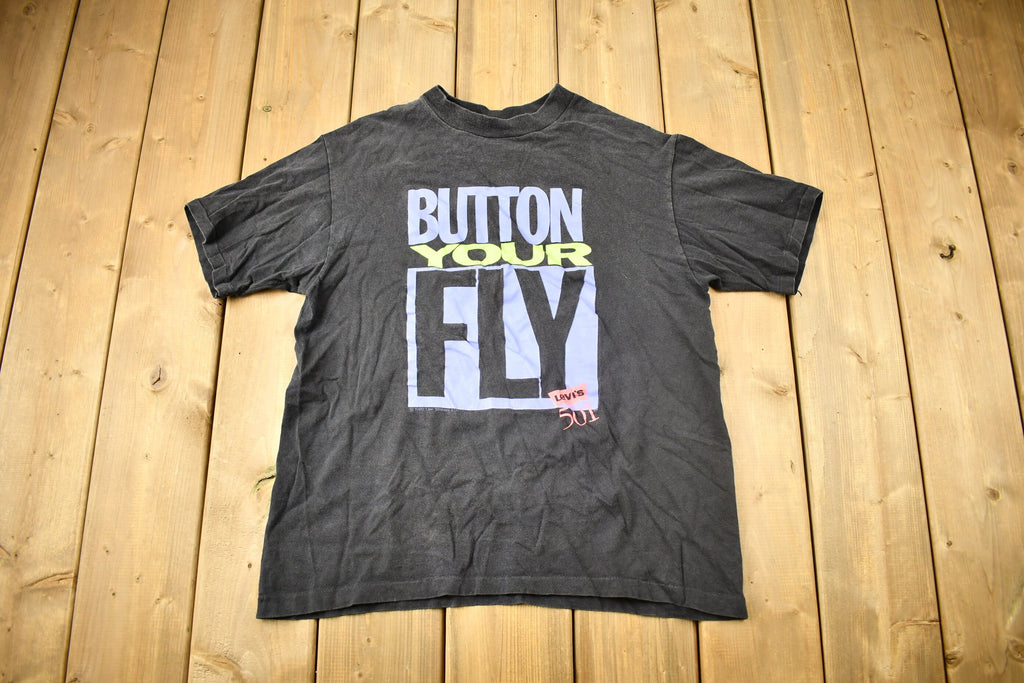 Vintage 1990 Levi's "Button Your Fly" Graphic T-Shirt