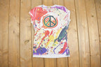 Vintage Y2k Paint Splattered Peace Sign T Shirt