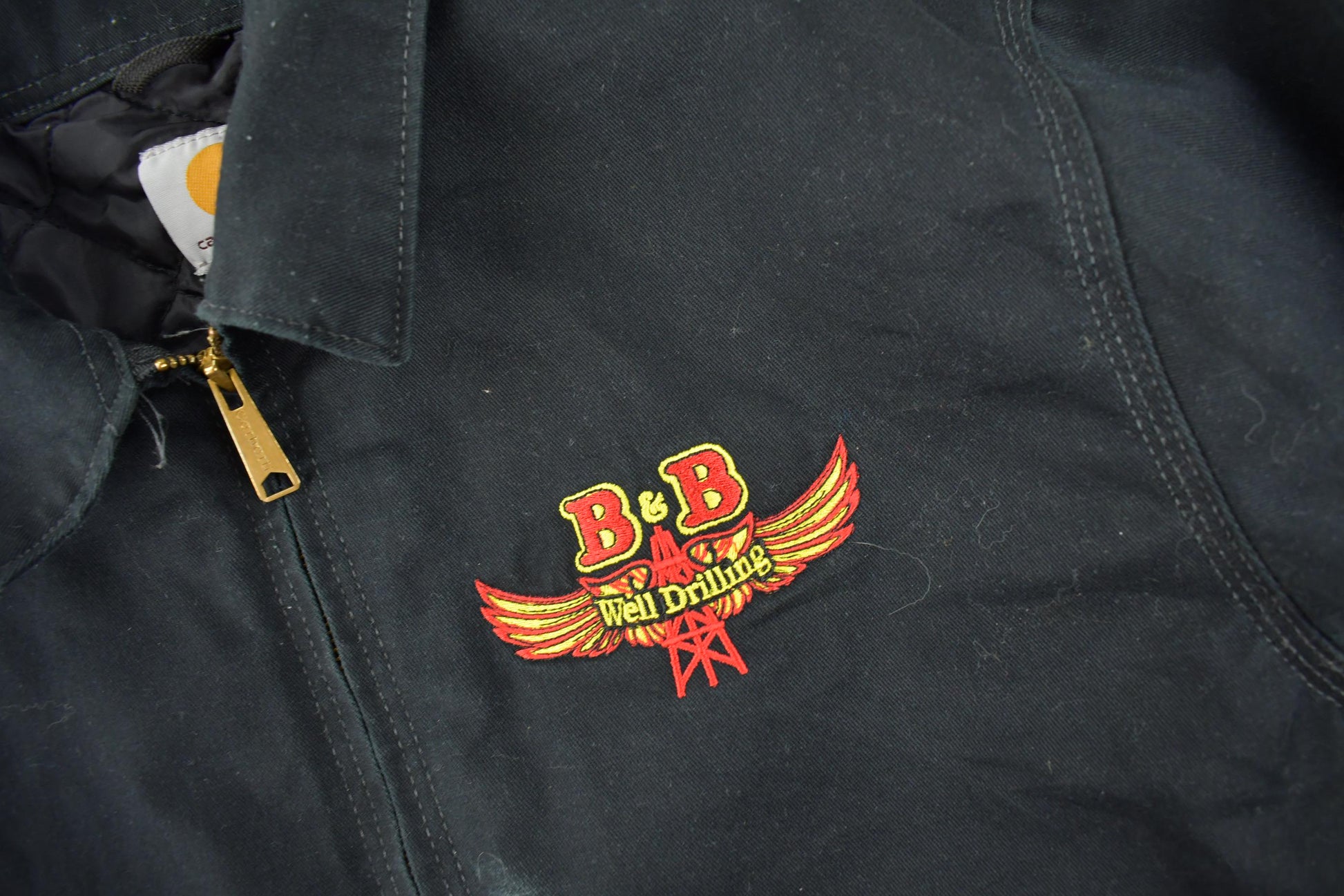 Vintage Y2K Embroidered Carhartt Detroit Jacket Size L Oil Drilling Company