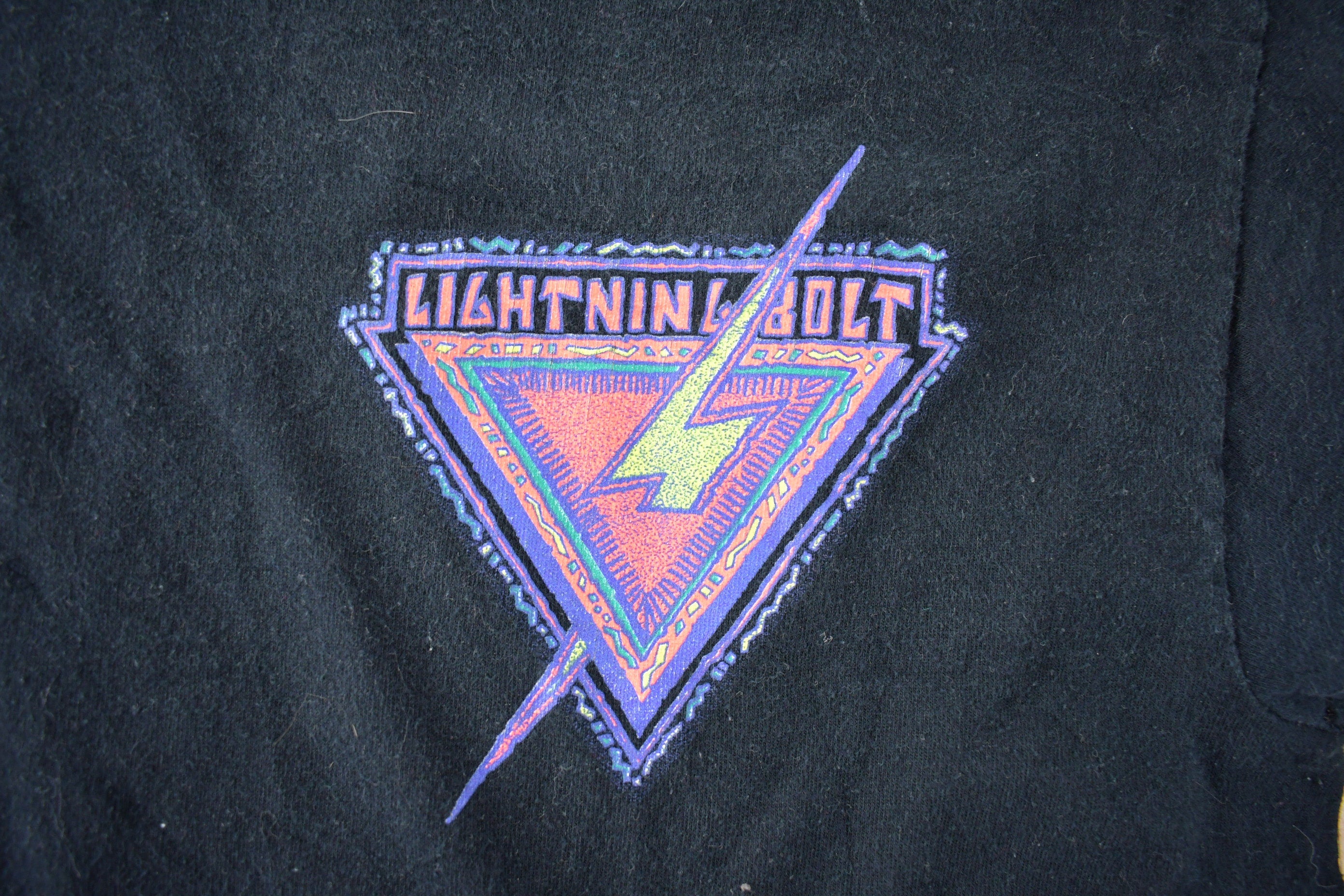 Vintage 1990s Lightning Bolt Blank T Shirt Made In USA Size L