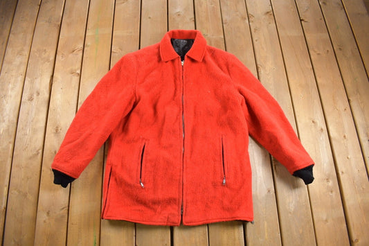 Vintage 1950s Red Wool Jacket / True Vintage / Streetwear / Hunting Jacket / 1960s Vintage Jacket /