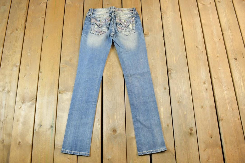 Vintage Y2K Miss Me Bedazzled Low Rise Jeans Size 26x31