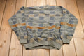 Vintage 1990s Tosani Abstract Knitted Sweater  Vintage 90s Crewneck  Pattern Sweater  Outdoor  Pullover Sweatshirt  Made In Canada