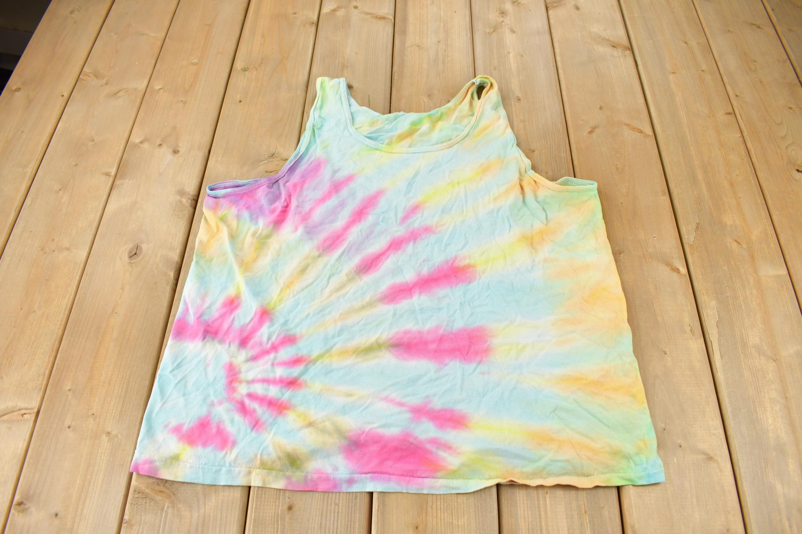 Vintage 1990s Tie Dye Blank Tank Top T-Shirt
