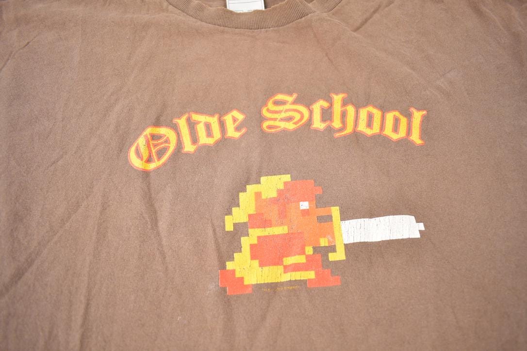 Vintage 1990s Olde School Gamer Shirt Graphic T-Shirt Made In USA