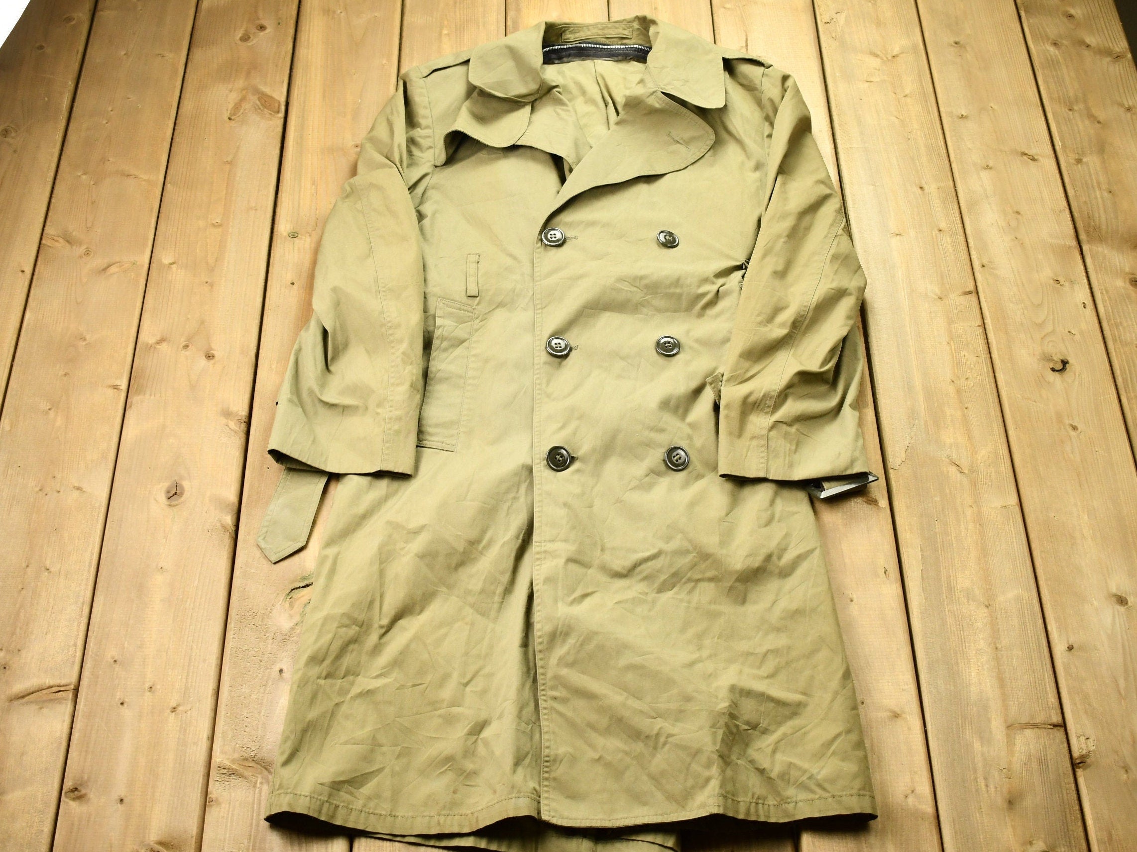 Vintage 1980s Military Trench Coat