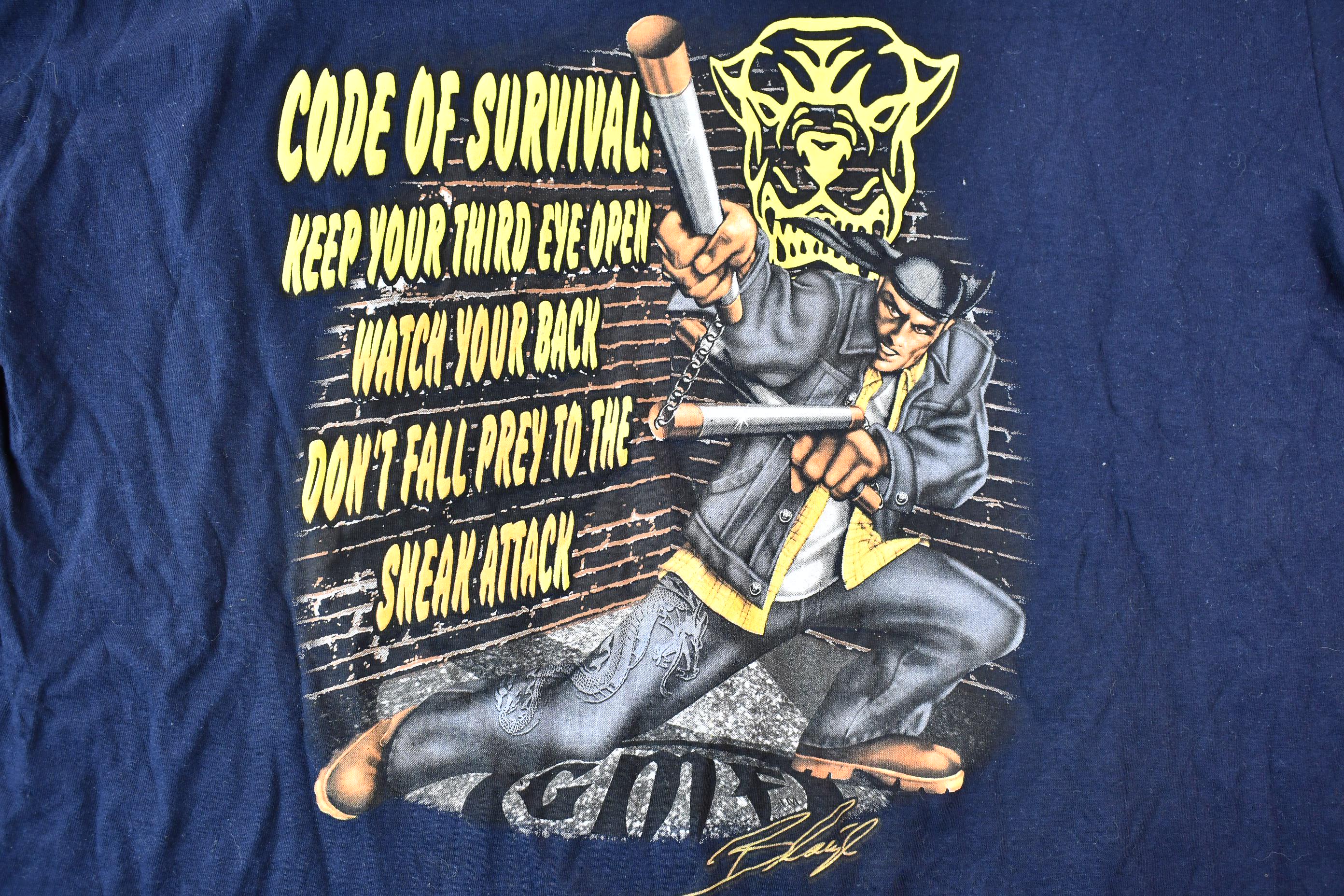 Vintage 00s GMF Ultimate Show of Respect Code of Survival Long-Sleeve Graphic T-Shirt