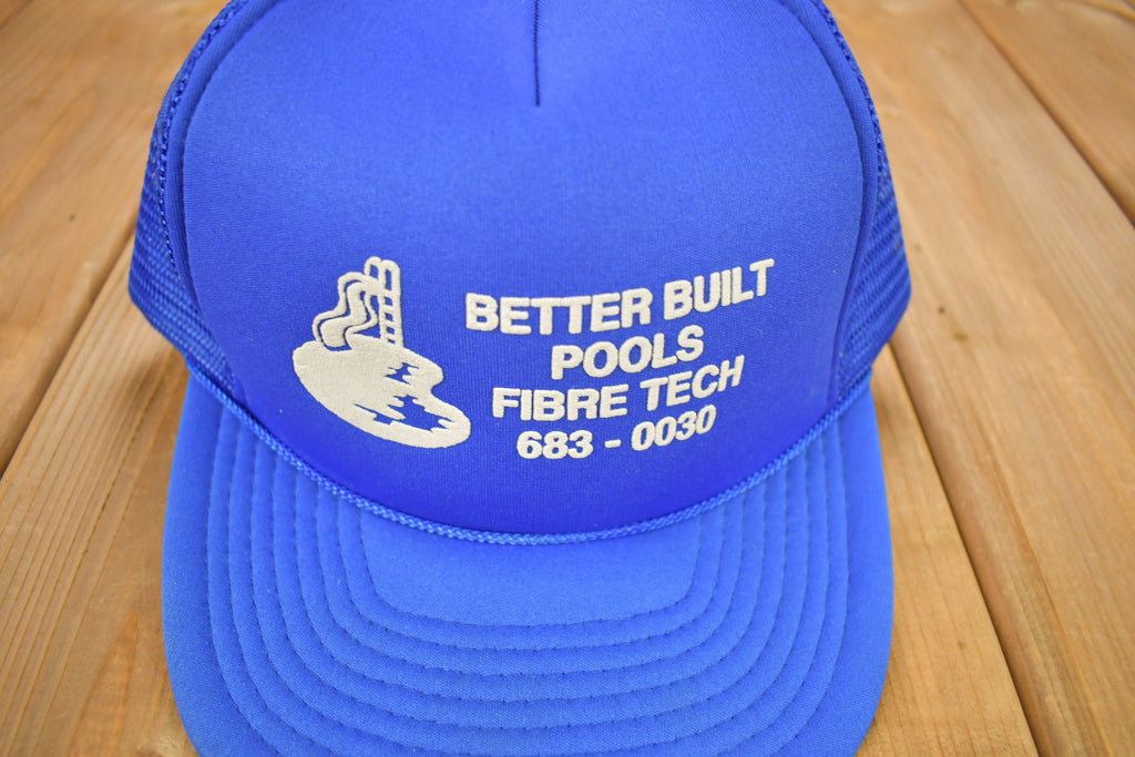 Vintage 1990s Better Built Pools Fibre Tech Trucker Hat