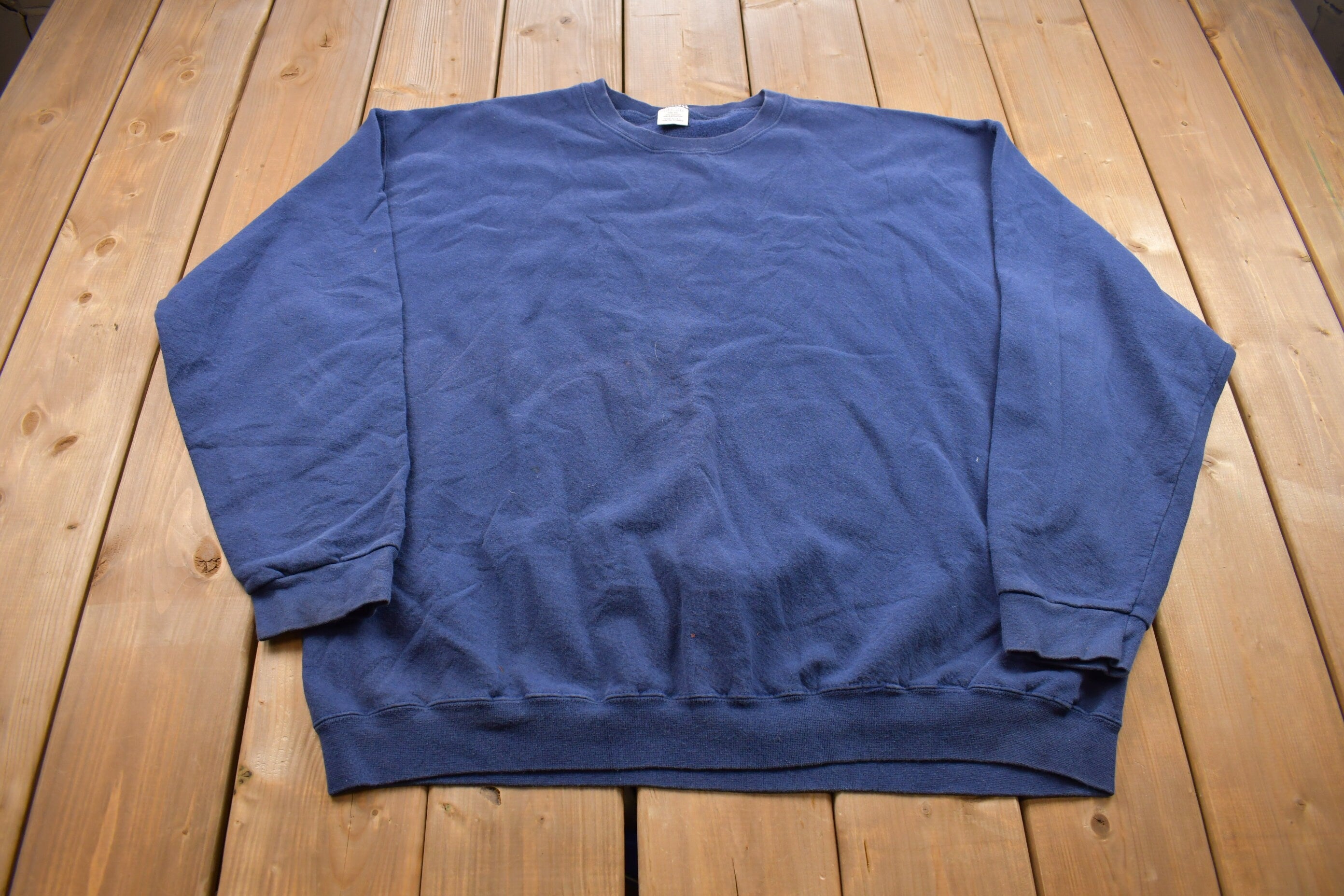 Vintage 1990s Cheetah Blank Blue Crewneck Sweatshirt
