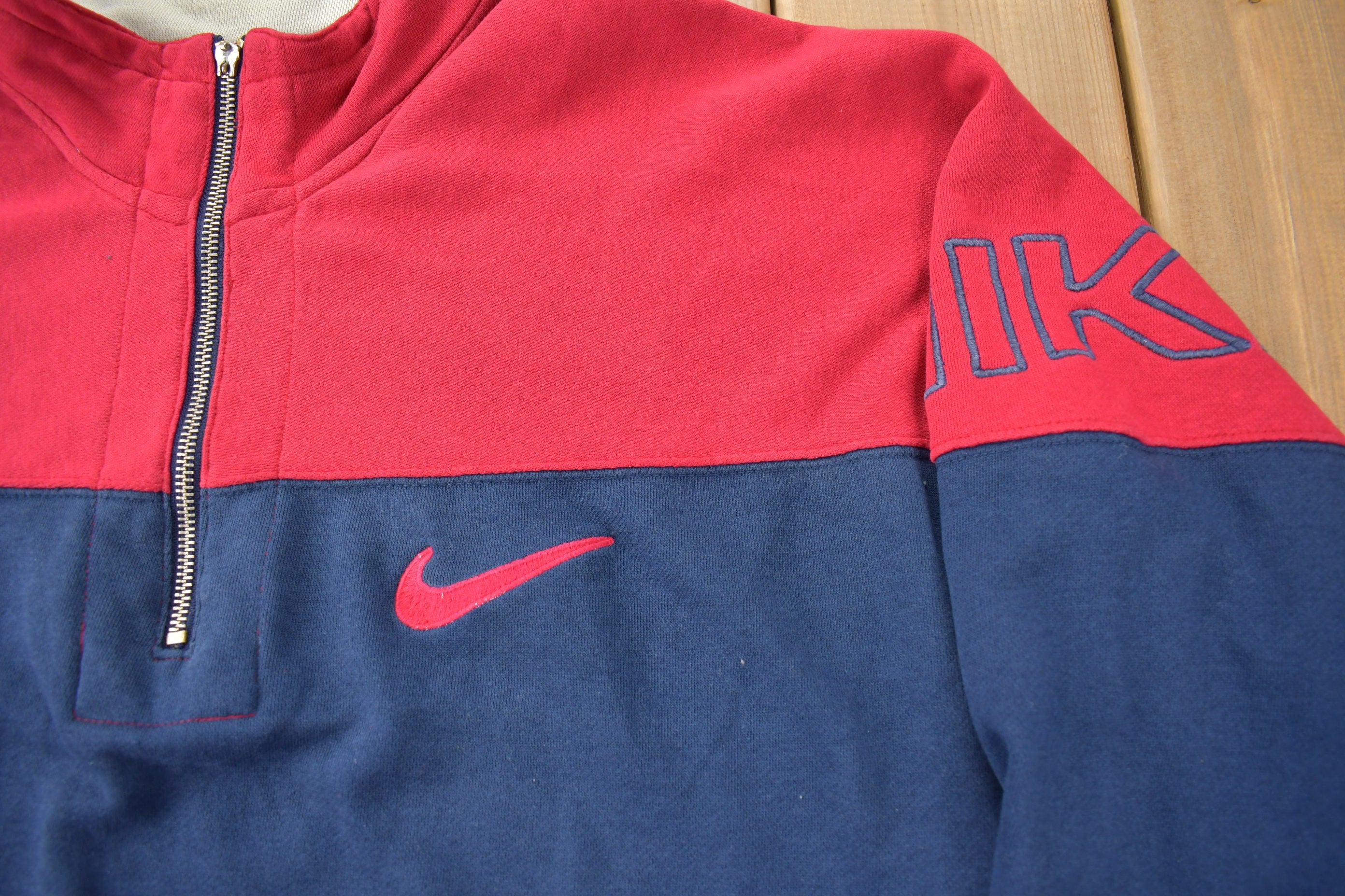 Vintage 1990s Nike Swoosh Quarter Zip Sweater