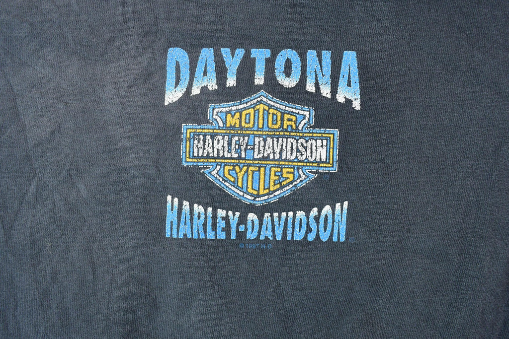 Vintage 1990s Daytona Beach Harley Davidson Motorcycles Graphic T-Shirt