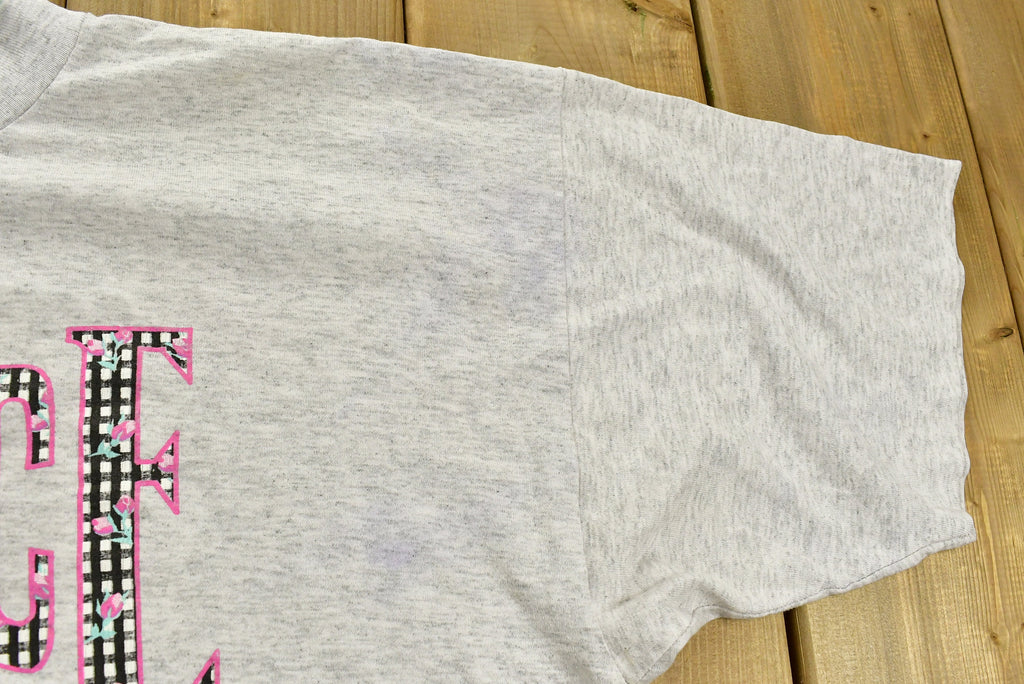 Vintage 1990s University of France Collegiate T-Shirt  Americana  Sportswear  Athleisure  Made In USA  Crop Top  Single Stitch