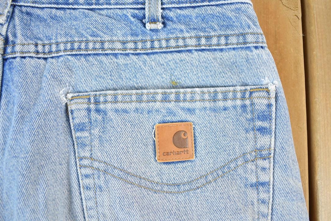 Vintage 1990s Carhartt Denim Lined Work Jeans Size 34 x 34