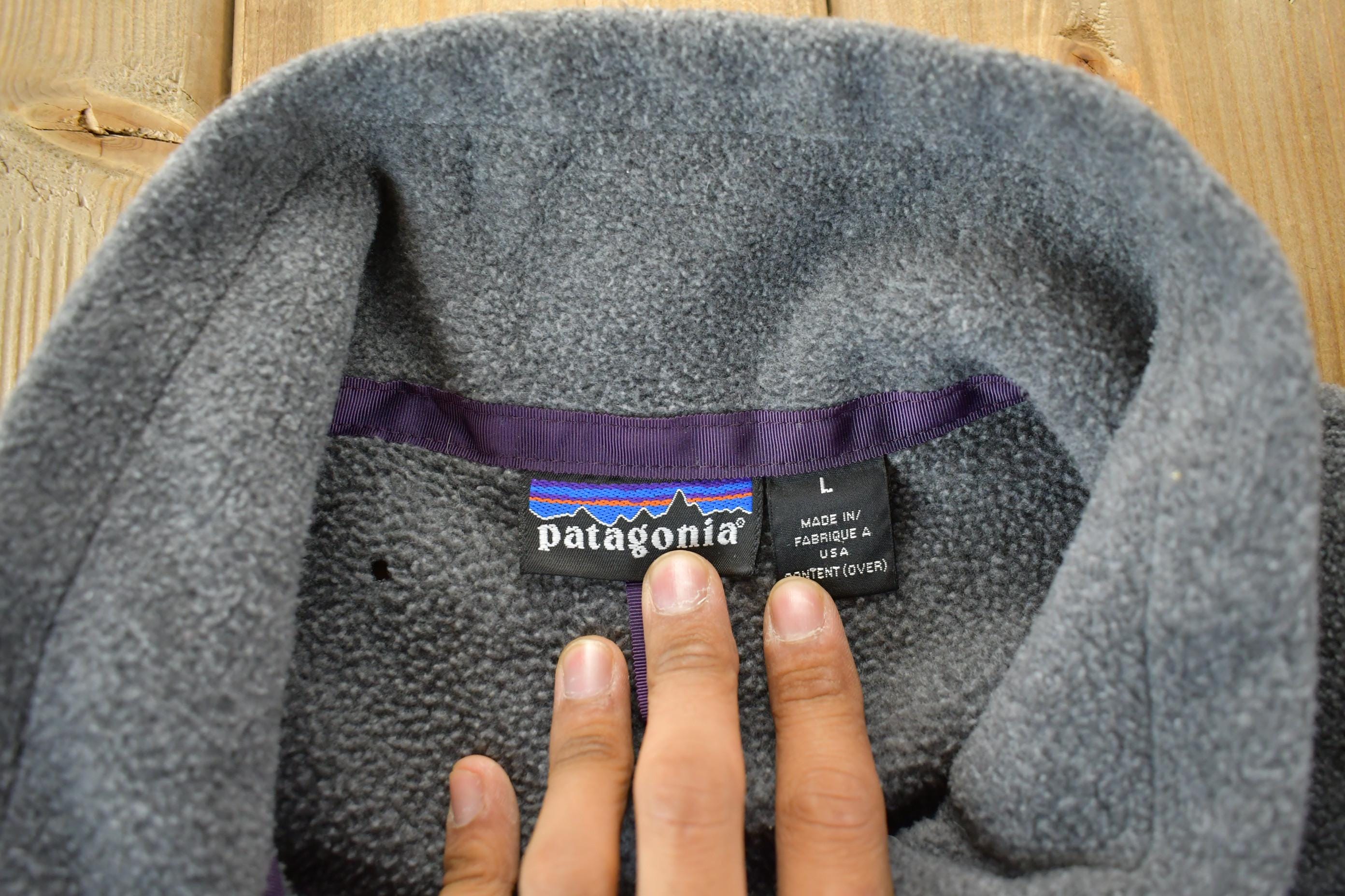 Vintage 1990s Patagonia Gray Full Zip Fleece Sweater