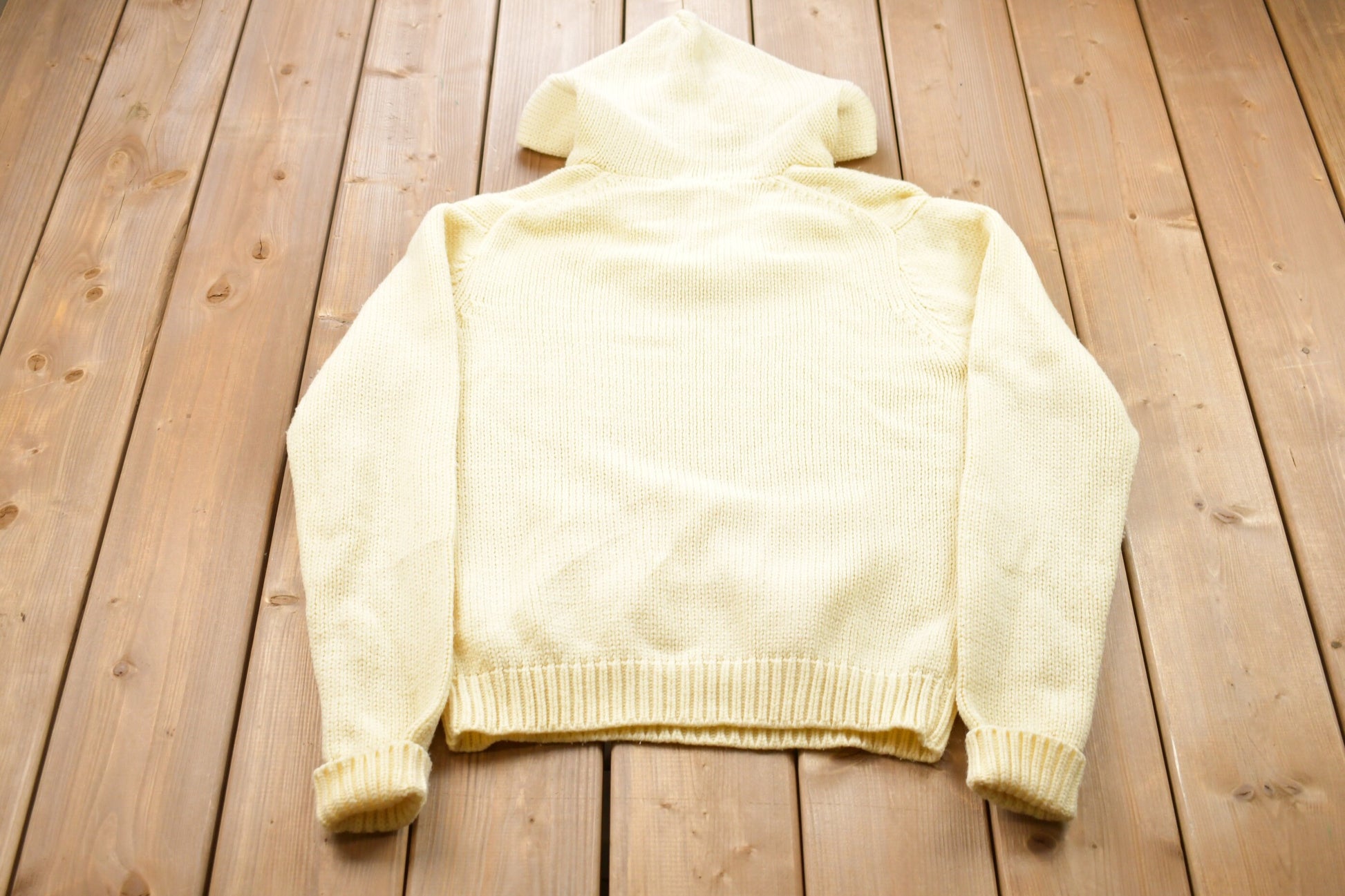 Vintage 1980s Vardon Knitted Hooded Sweater / Vintage 80s Hooded Sweatshirt / Button Up Hoodie / Colorful / Sweatshirt / Abstract Pattern