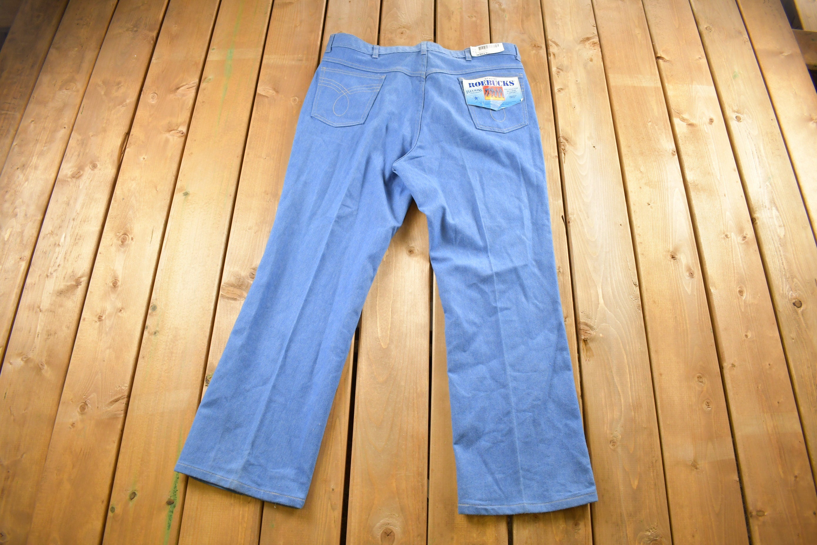 Vintage 1970s Deadstock Genuine Roebucks Flex Jeans Size 40 x 30