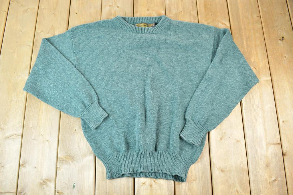 Vintage 1990s Eddie Bauer Knit Abstract Pattern Crewneck Sweater Made In USA  90s Crewneck  Preppy Knits