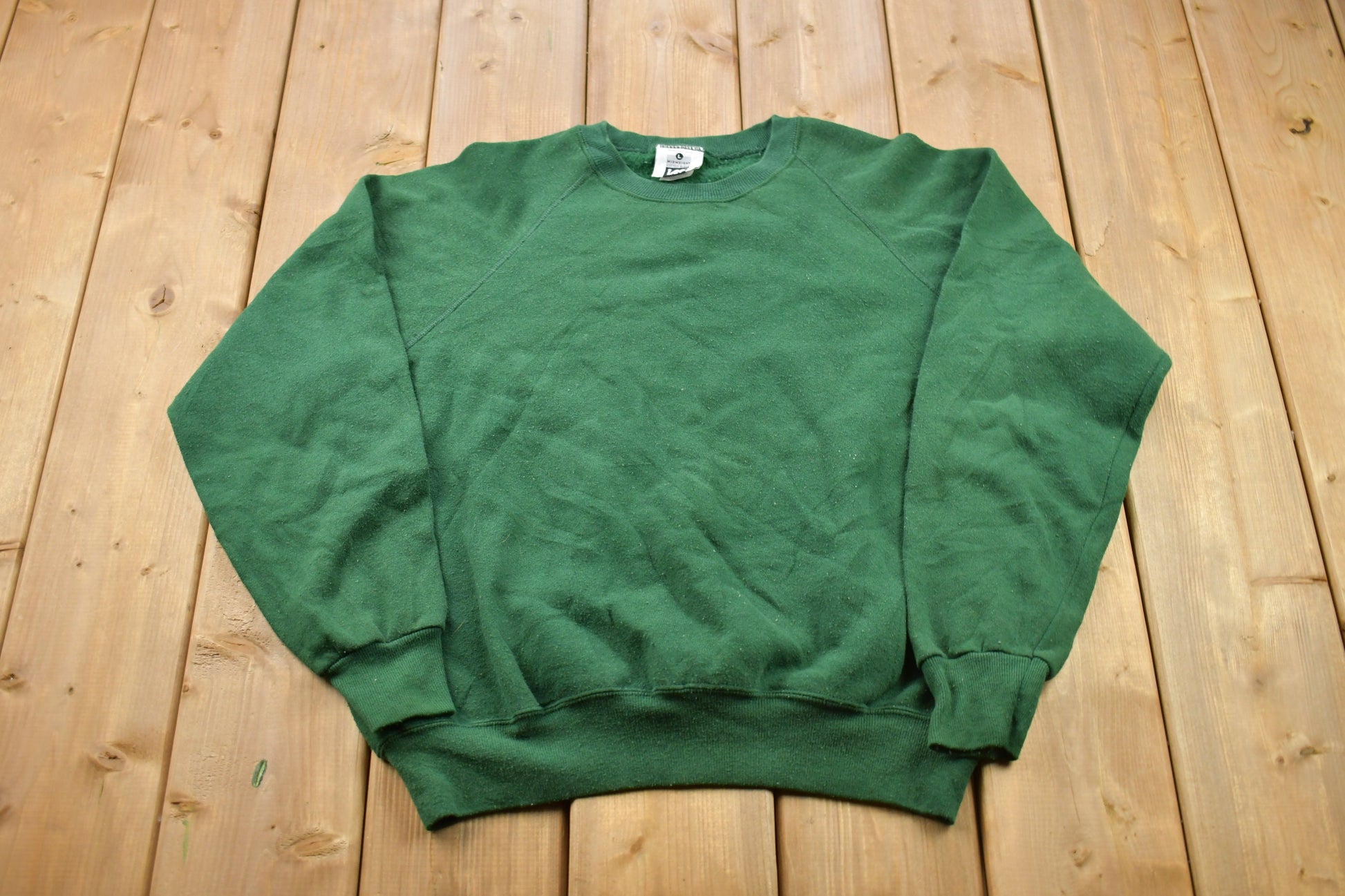 Vintage 1990s Blank Green Lee Crewneck Sweatshirt